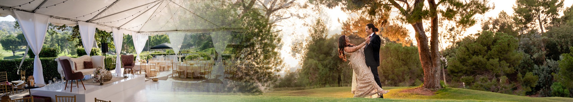 couple having their wedding at a country club venue